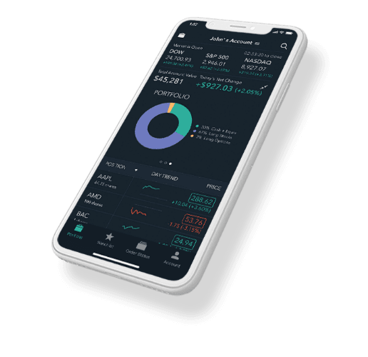 Firstrade mobile app dashboard