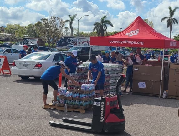 Firstrade donates pallets of water